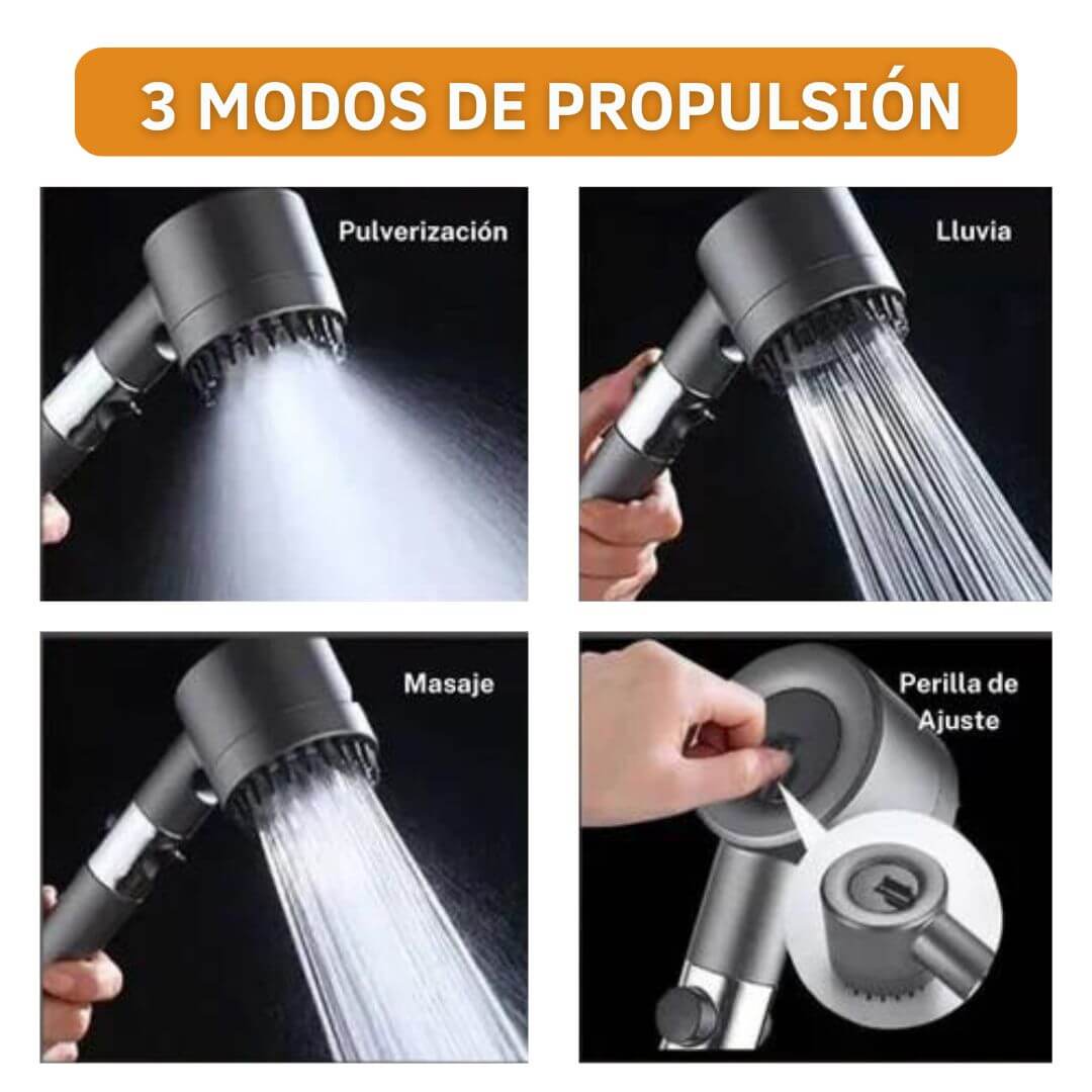 AquaFlow Spa™ - Cabezal de Ducha Alta Presión con Filtro